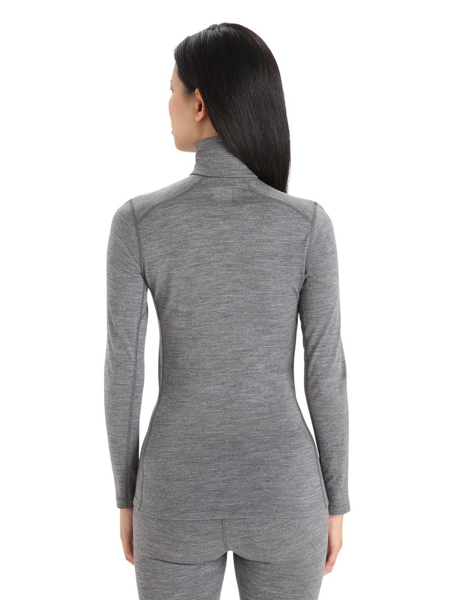 Base Layers Icebreaker Merino 200 Oasis Long Sleeve Half Zip Thermal Top Damskie Szare | PL 1044SGLO